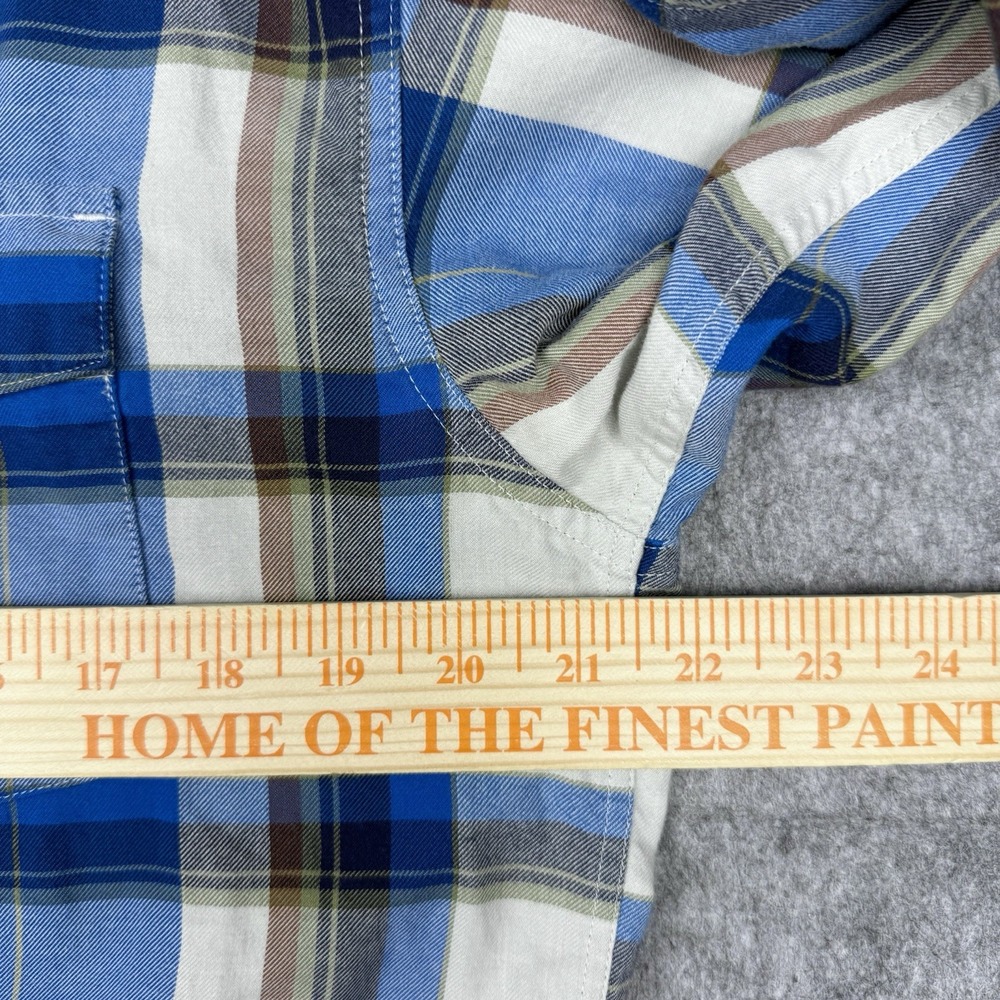 Patagonia Blue Plaid Long Sleeve Organic Cotton Casual Shirt Outdoors Men's M - Picture 7 of 11